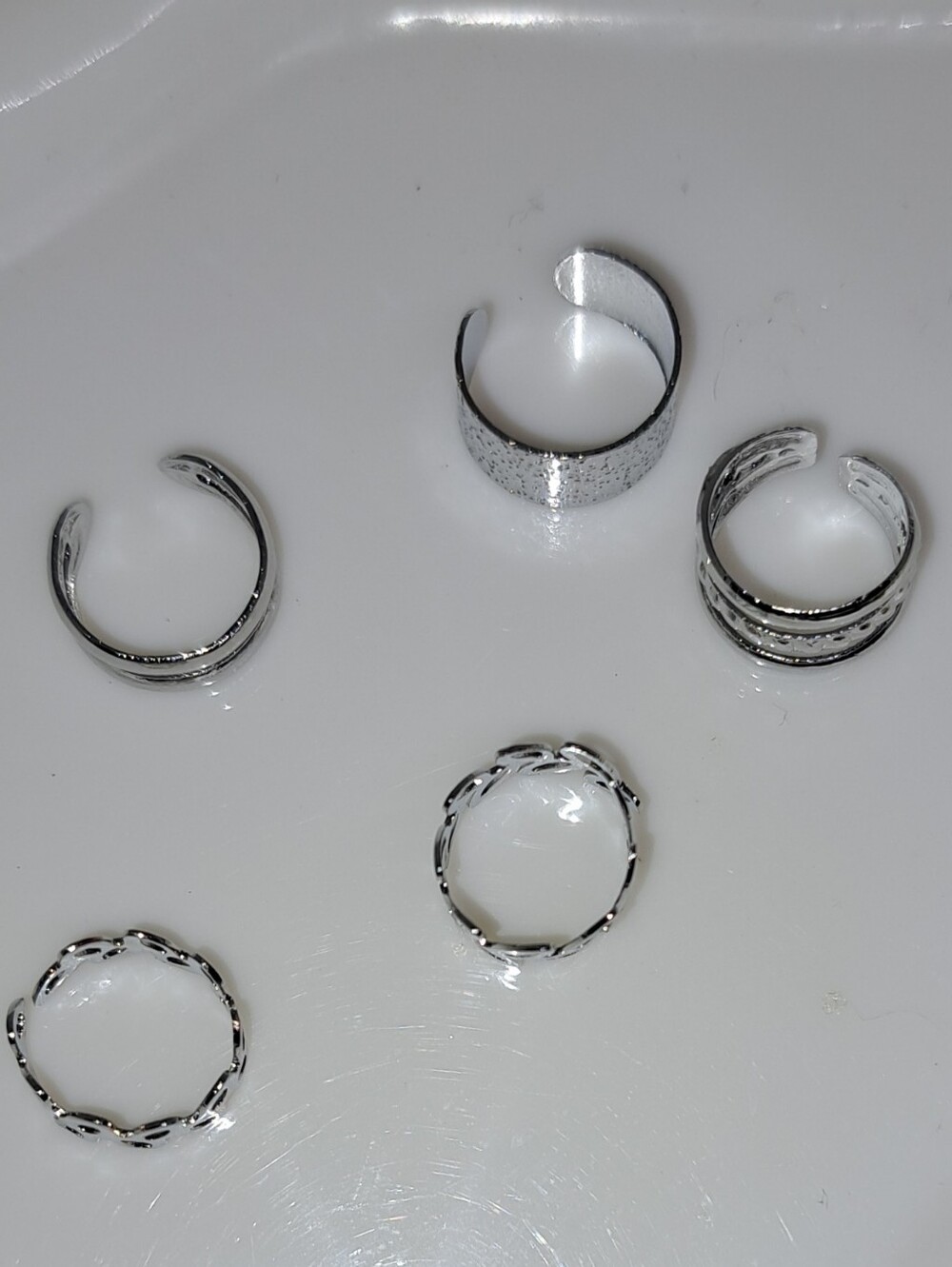 Silver Ear Cuff Set - Mixed Stackable Designs - Picture 5 of 6